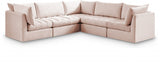 Jacob Pink Velvet Modular Sectional from Meridian - Luna Furniture