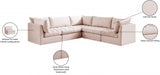 Jacob Pink Velvet Modular Sectional from Meridian - Luna Furniture