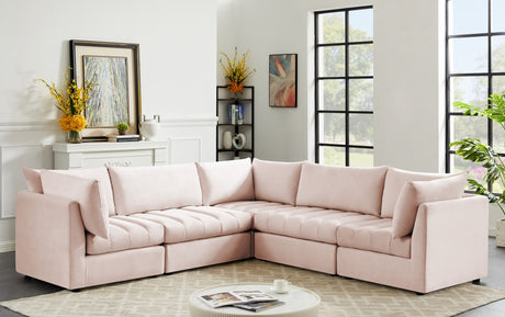 Jacob Pink Velvet Modular Sectional from Meridian - Luna Furniture