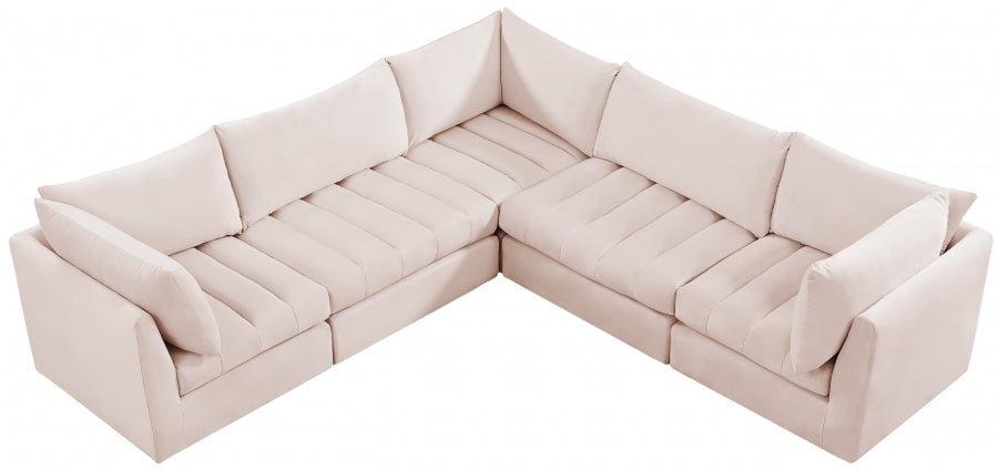 Jacob Pink Velvet Modular Sectional from Meridian - Luna Furniture