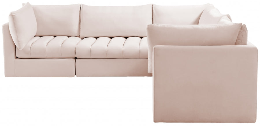 Jacob Pink Velvet Modular Sectional from Meridian - Luna Furniture