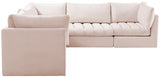 Jacob Pink Velvet Modular Sectional from Meridian - Luna Furniture