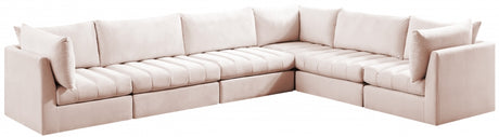 Jacob Pink Velvet Modular Sectional from Meridian - Luna Furniture