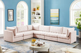 Jacob Pink Velvet Modular Sectional from Meridian - Luna Furniture