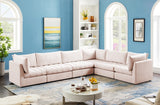 Jacob Pink Velvet Modular Sectional from Meridian - Luna Furniture