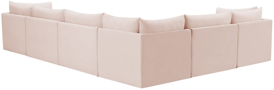 Jacob Pink Velvet Modular Sectional from Meridian - Luna Furniture