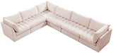 Jacob Pink Velvet Modular Sectional from Meridian - Luna Furniture