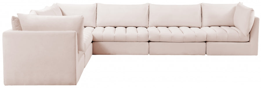 Jacob Pink Velvet Modular Sectional from Meridian - Luna Furniture