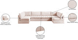 Jacob Pink Velvet Modular Sectional from Meridian - Luna Furniture