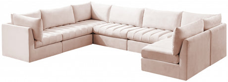 Jacob Pink Velvet Modular Sectional from Meridian - Luna Furniture