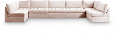 Jacob Pink Velvet Modular Sectional from Meridian - Luna Furniture