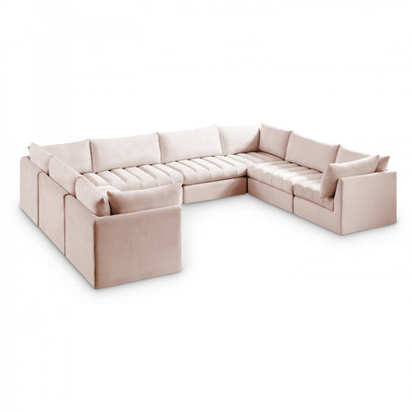 Jacob Pink Velvet Modular Sectional from Meridian - Luna Furniture