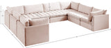 Jacob Pink Velvet Modular Sectional from Meridian - Luna Furniture