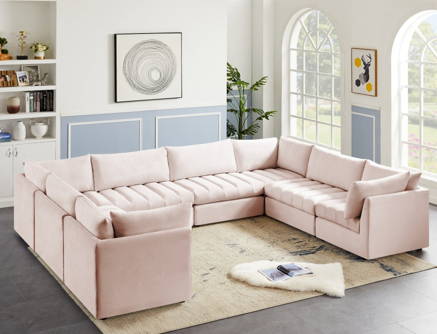 Jacob Pink Velvet Modular Sectional from Meridian - Luna Furniture