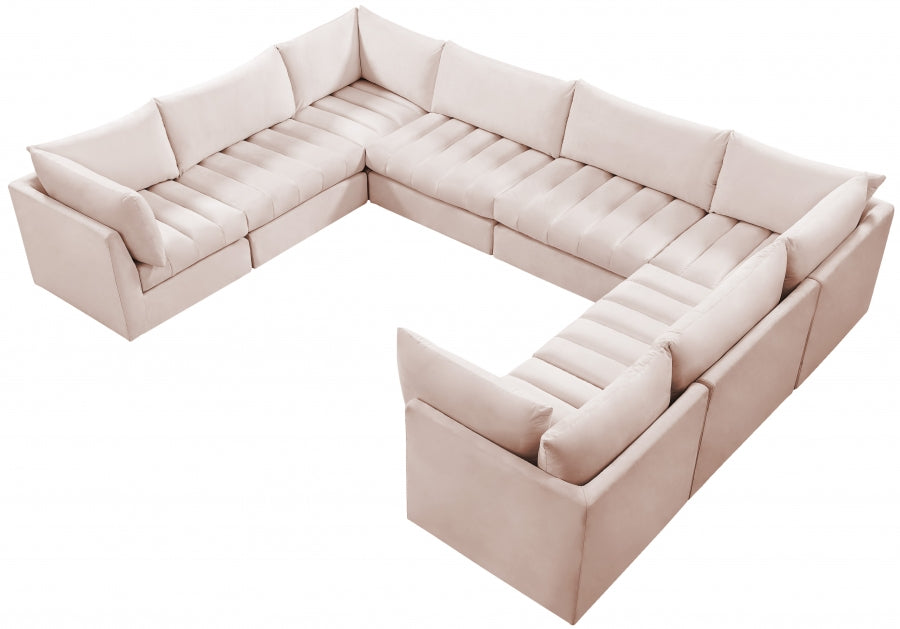 Jacob Pink Velvet Modular Sectional from Meridian - Luna Furniture