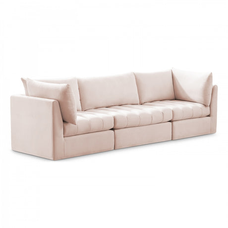 Jacob Pink Velvet Modular Sofa from Meridian - Luna Furniture