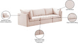 Jacob Pink Velvet Modular Sofa from Meridian - Luna Furniture