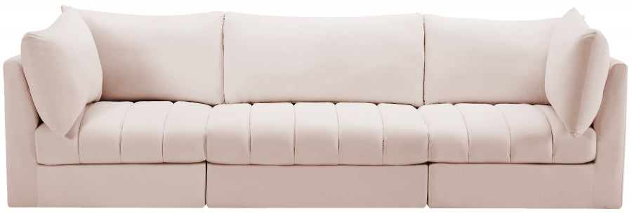 Jacob Pink Velvet Modular Sofa from Meridian - Luna Furniture