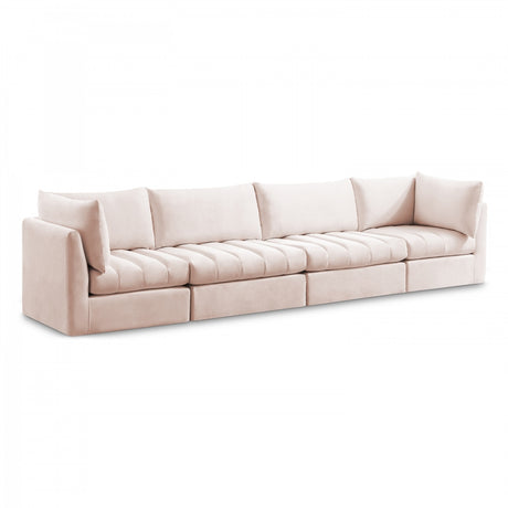 Jacob Pink Velvet Modular Sofa from Meridian - Luna Furniture