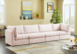 Jacob Pink Velvet Modular Sofa from Meridian - Luna Furniture