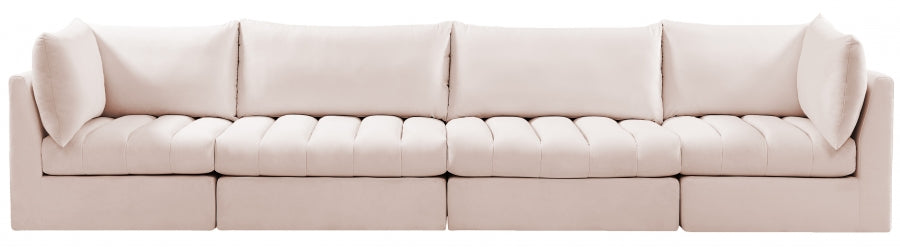 Jacob Pink Velvet Modular Sofa from Meridian - Luna Furniture