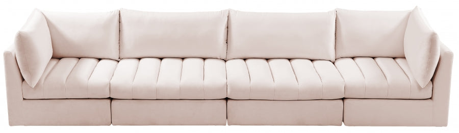 Jacob Pink Velvet Modular Sofa from Meridian - Luna Furniture