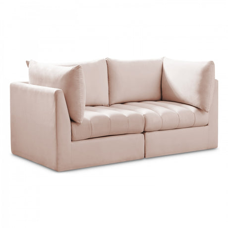 Jacob Pink Velvet Modular Loveseat from Meridian - Luna Furniture