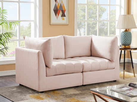 Jacob Pink Velvet Modular Loveseat from Meridian - Luna Furniture