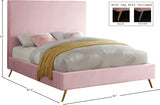 Jasmine Pink Velvet King Bed from Meridian - Luna Furniture