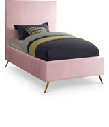 Jasmine Pink Velvet Twin Bed from Meridian - Luna Furniture