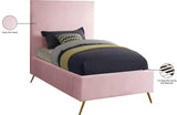 Jasmine Pink Velvet Twin Bed from Meridian - Luna Furniture