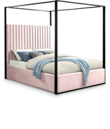 Jax Pink Velvet Queen Bed from Meridian - Luna Furniture