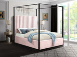 Jax Pink Velvet Queen Bed from Meridian - Luna Furniture