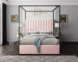 Jax Pink Velvet Queen Bed from Meridian - Luna Furniture