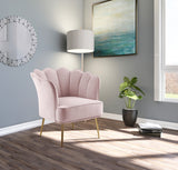 Jester Pink Velvet Accent Chair from Meridian - Luna Furniture