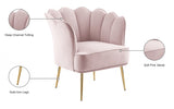 Jester Pink Velvet Accent Chair from Meridian - Luna Furniture