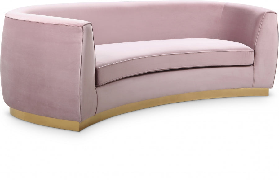 Julian Pink Velvet Sofa from Meridian - Luna Furniture