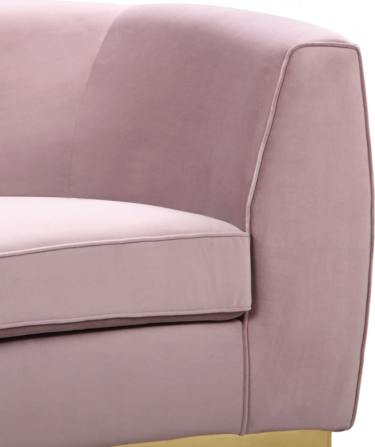 Julian Pink Velvet Sofa from Meridian - Luna Furniture