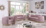 Julian Pink Velvet Sofa from Meridian - Luna Furniture