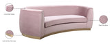 Julian Pink Velvet Sofa from Meridian - Luna Furniture