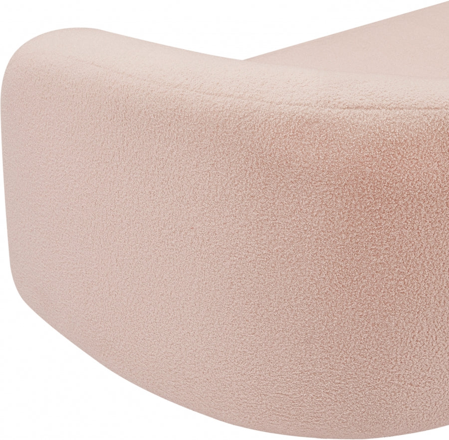 Pink Kali Faux Shearling Teddy Fabric Sofa from Meridian - Luna Furniture