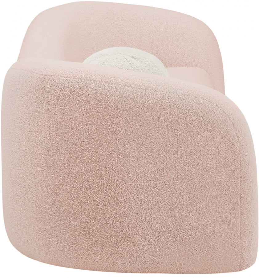 Pink Kali Faux Shearling Teddy Fabric Sofa from Meridian - Luna Furniture