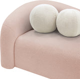 Pink Kali Faux Shearling Teddy Fabric Sofa from Meridian - Luna Furniture