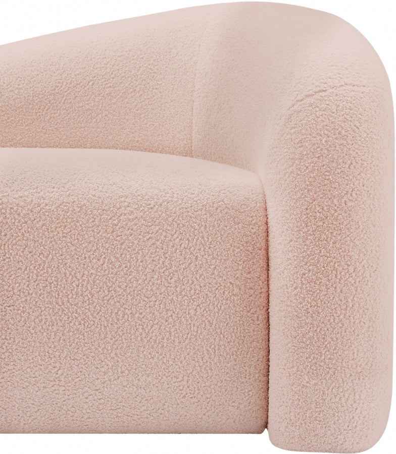 Pink Kali Faux Shearling Teddy Fabric Sofa from Meridian - Luna Furniture