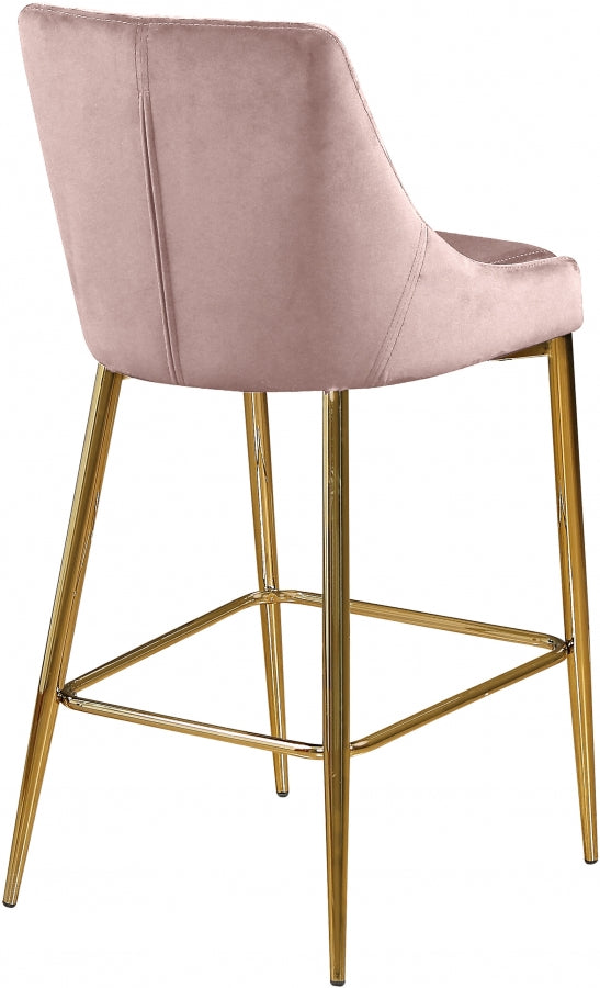 Karina Pink Velvet Counter Stool, Set of 2 from Meridian - Luna Furniture