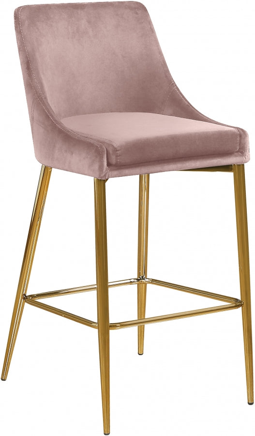 Karina Pink Velvet Counter Stool, Set of 2 from Meridian - Luna Furniture