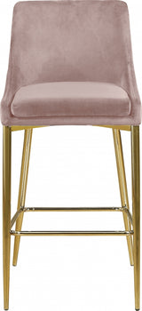 Karina Pink Velvet Counter Stool, Set of 2 from Meridian - Luna Furniture