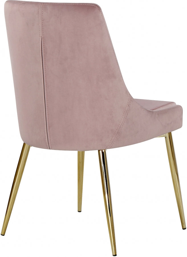 Karina Pink Velvet Dining Chair, Set of 2 from Meridian - Luna Furniture