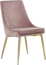 Karina Pink Velvet Dining Chair, Set of 2 from Meridian - Luna Furniture