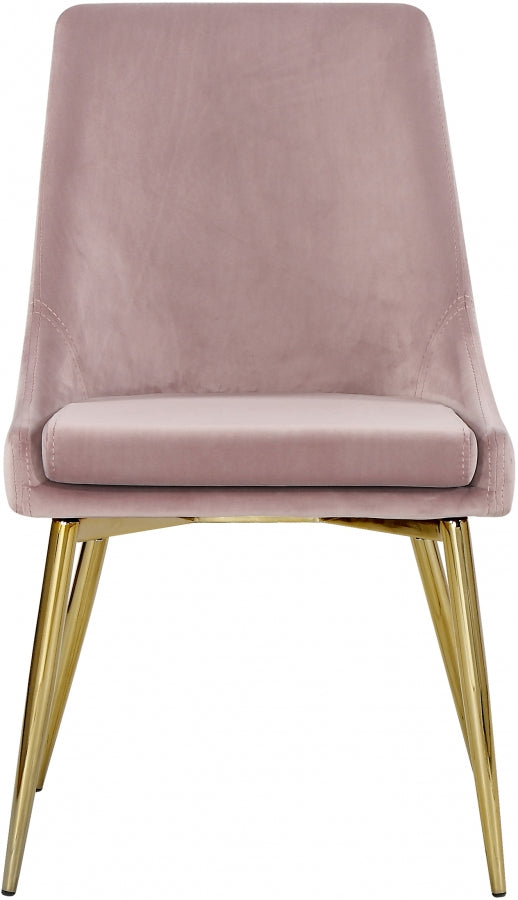 Karina Pink Velvet Dining Chair, Set of 2 from Meridian - Luna Furniture